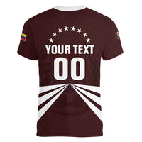 Custom Venezuela Rugby Women V-Neck T-Shirt Las Orquideas Go Champions