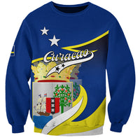 Curacao Sweatshirt Coat Of Arms With Map Special Version - Wonder Print Shop
