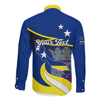 Custom Curacao Long Sleeve Button Shirt Coat Of Arms With Map Special Version - Wonder Print Shop