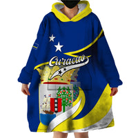 Custom Curacao Wearable Blanket Hoodie Coat Of Arms With Map Special Version - Wonder Print Shop