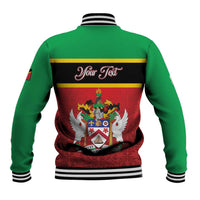 Personalized Saint Kitts and Nevis Royal Pattern Baseball Jacket - Wonder Print Shop