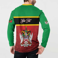 Personalized Saint Kitts and Nevis Royal Pattern Button Sweatshirt - Wonder Print Shop