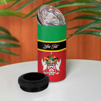 Personalized Saint Kitts and Nevis Royal Pattern 4 in 1 Can Cooler Tumbler - Wonder Print Shop