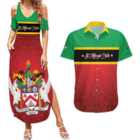 Personalized Saint Kitts and Nevis Royal Pattern Couples Matching Summer Maxi Dress and Hawaiian Shirt - Wonder Print Shop
