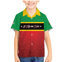 Personalized Saint Kitts and Nevis Royal Pattern Family Matching Mermaid Dress and Hawaiian Shirt - Wonder Print Shop