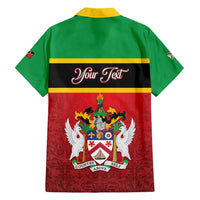 Personalized Saint Kitts and Nevis Royal Pattern Family Matching Off Shoulder Maxi Dress and Hawaiian Shirt - Wonder Print Shop