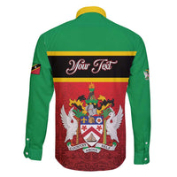 Personalized Saint Kitts and Nevis Royal Pattern Family Matching Short Sleeve Bodycon Dress and Hawaiian Shirt - Wonder Print Shop