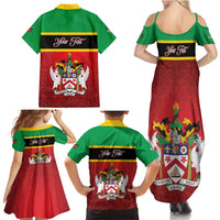 Personalized Saint Kitts and Nevis Royal Pattern Family Matching Summer Maxi Dress and Hawaiian Shirt - Wonder Print Shop