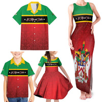 Personalized Saint Kitts and Nevis Royal Pattern Family Matching Tank Maxi Dress and Hawaiian Shirt - Wonder Print Shop