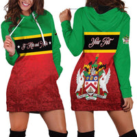 Personalized Saint Kitts and Nevis Royal Pattern Hoodie Dress - Wonder Print Shop