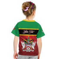 Personalized Saint Kitts and Nevis Royal Pattern Kid T Shirt - Wonder Print Shop