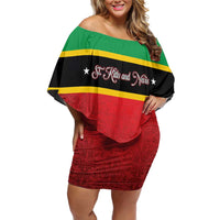 Personalized Saint Kitts and Nevis Royal Pattern Off Shoulder Short Dress - Wonder Print Shop