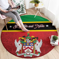 Saint Kitts and Nevis Royal Pattern Round Carpet - Wonder Print Shop
