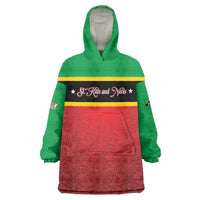 Personalized Saint Kitts and Nevis Royal Pattern Wearable Blanket Hoodie - Wonder Print Shop