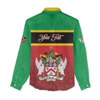 Personalized Saint Kitts and Nevis Royal Pattern Women Casual Shirt - Wonder Print Shop