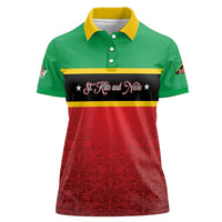 Personalized Saint Kitts and Nevis Royal Pattern Women Polo Shirt - Wonder Print Shop