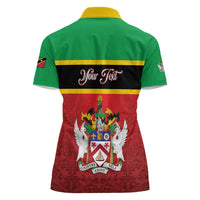 Personalized Saint Kitts and Nevis Royal Pattern Women Polo Shirt - Wonder Print Shop