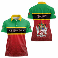 Personalized Saint Kitts and Nevis Royal Pattern Women Polo Shirt - Wonder Print Shop