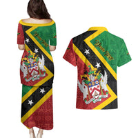 Personalized Saint Kitts and Nevis Culturama Couples Matching Puletasi and Hawaiian Shirt African Pattern - Wonder Print Shop
