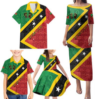 Personalized Saint Kitts and Nevis Culturama Family Matching Puletasi and Hawaiian Shirt African Pattern - Wonder Print Shop