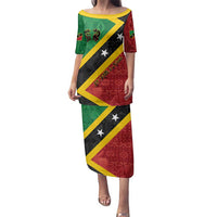 Personalized Saint Kitts and Nevis Culturama Family Matching Puletasi and Hawaiian Shirt African Pattern - Wonder Print Shop