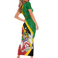 Personalized Saint Kitts and Nevis Culturama Family Matching Short Sleeve Bodycon Dress and Hawaiian Shirt African Pattern - Wonder Print Shop