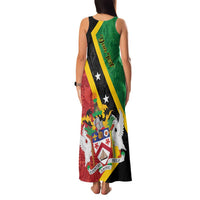Personalized Saint Kitts and Nevis Culturama Family Matching Tank Maxi Dress and Hawaiian Shirt African Pattern - Wonder Print Shop