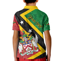 Personalized Saint Kitts and Nevis Culturama Kid Polo Shirt African Pattern - Wonder Print Shop