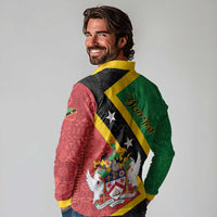 Personalized Saint Kitts and Nevis Culturama Long Sleeve Polo Shirt African Pattern - Wonder Print Shop