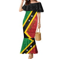 Personalized Saint Kitts and Nevis Culturama Mermaid Dress African Pattern - Wonder Print Shop