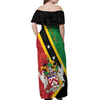 Personalized Saint Kitts and Nevis Culturama Off Shoulder Maxi Dress African Pattern - Wonder Print Shop