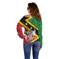 Personalized Saint Kitts and Nevis Culturama Off Shoulder Sweater African Pattern - Wonder Print Shop