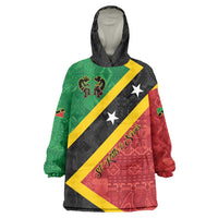 Personalized Saint Kitts and Nevis Culturama Wearable Blanket Hoodie African Pattern - Wonder Print Shop