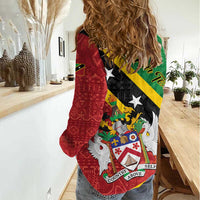 Personalized Saint Kitts and Nevis Culturama Women Casual Shirt African Pattern - Wonder Print Shop