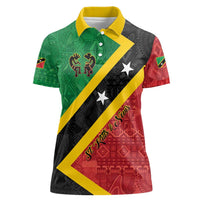 Personalized Saint Kitts and Nevis Culturama Women Polo Shirt African Pattern - Wonder Print Shop