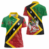 Personalized Saint Kitts and Nevis Culturama Women Polo Shirt African Pattern - Wonder Print Shop