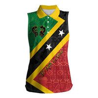 Personalized Saint Kitts and Nevis Culturama Women Sleeveless Polo Shirt African Pattern - Wonder Print Shop