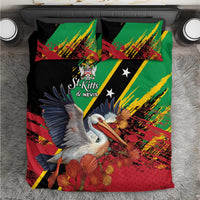 Saint Kitts and Nevis Pelican Bedding Set Royal Poinciana Flowers - Wonder Print Shop