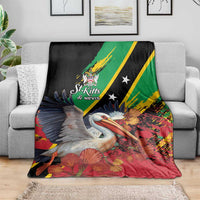 Saint Kitts and Nevis Pelican Blanket Royal Poinciana Flowers - Wonder Print Shop