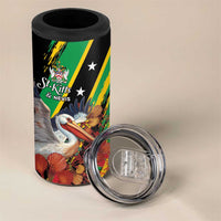 Personalized Saint Kitts and Nevis Pelican 4 in 1 Can Cooler Tumbler Royal Poinciana Flowers - Wonder Print Shop