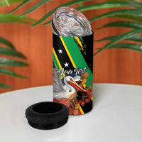 Personalized Saint Kitts and Nevis Pelican 4 in 1 Can Cooler Tumbler Royal Poinciana Flowers - Wonder Print Shop