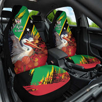 Saint Kitts and Nevis Pelican Car Seat Cover Royal Poinciana Flowers - Wonder Print Shop