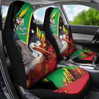 Saint Kitts and Nevis Pelican Car Seat Cover Royal Poinciana Flowers - Wonder Print Shop