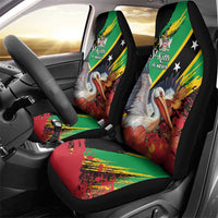 Saint Kitts and Nevis Pelican Car Seat Cover Royal Poinciana Flowers - Wonder Print Shop