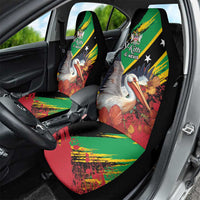 Saint Kitts and Nevis Pelican Car Seat Cover Royal Poinciana Flowers - Wonder Print Shop