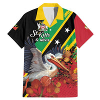 Personalized Saint Kitts and Nevis Pelican Family Matching Mermaid Dress and Hawaiian Shirt Royal Poinciana Flowers - Wonder Print Shop