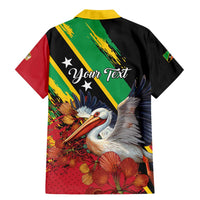 Personalized Saint Kitts and Nevis Pelican Family Matching Mermaid Dress and Hawaiian Shirt Royal Poinciana Flowers - Wonder Print Shop