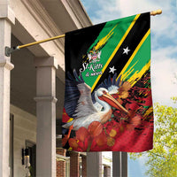 Saint Kitts and Nevis Pelican Garden Flag Royal Poinciana Flowers - Wonder Print Shop