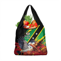 Saint Kitts and Nevis Pelican Grocery Bag Royal Poinciana Flowers - Wonder Print Shop