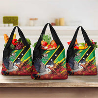 Saint Kitts and Nevis Pelican Grocery Bag Royal Poinciana Flowers - Wonder Print Shop